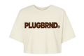 Plug Block Crop Tee – Vintage White/Brown
