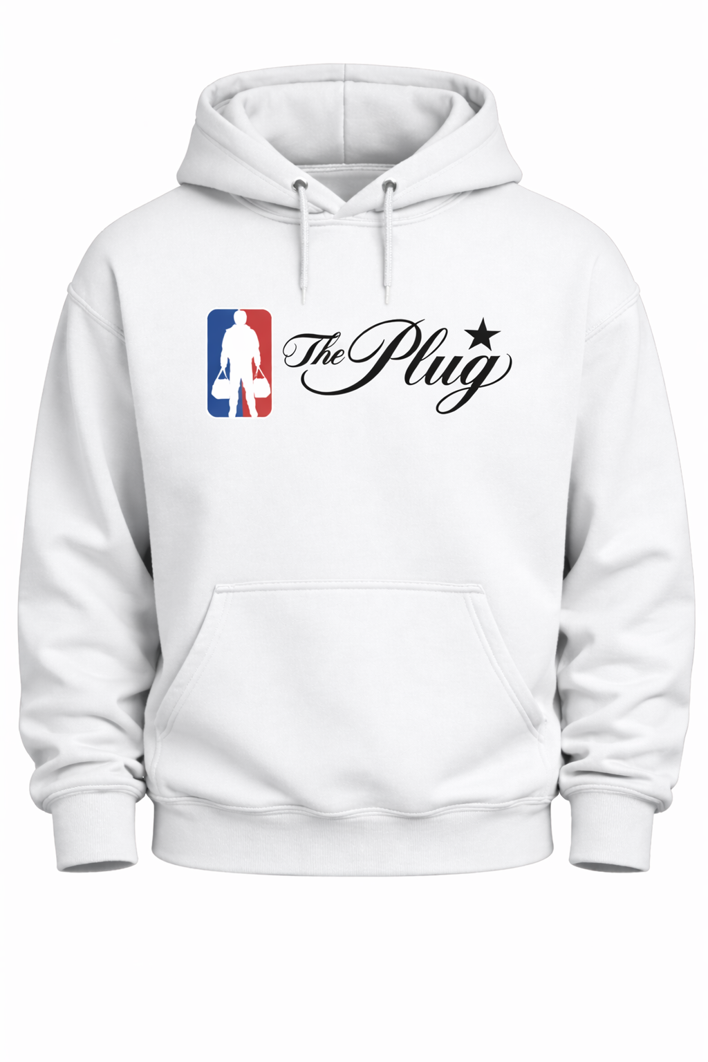The Plug Script Logo Hoodie - White – The Plug Brand