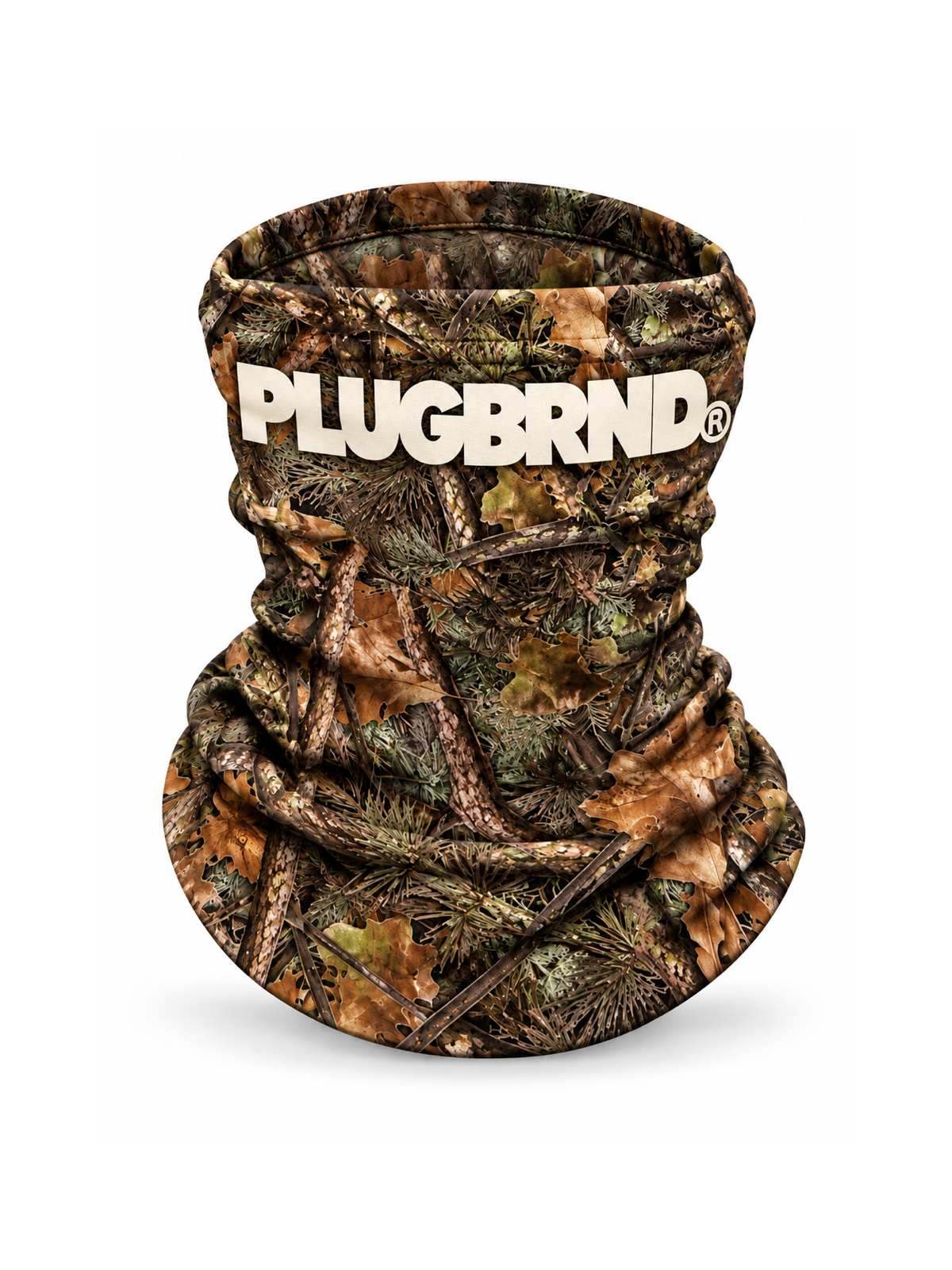 PLUGBRND® Forest Camo Neck Gaiter — Cream