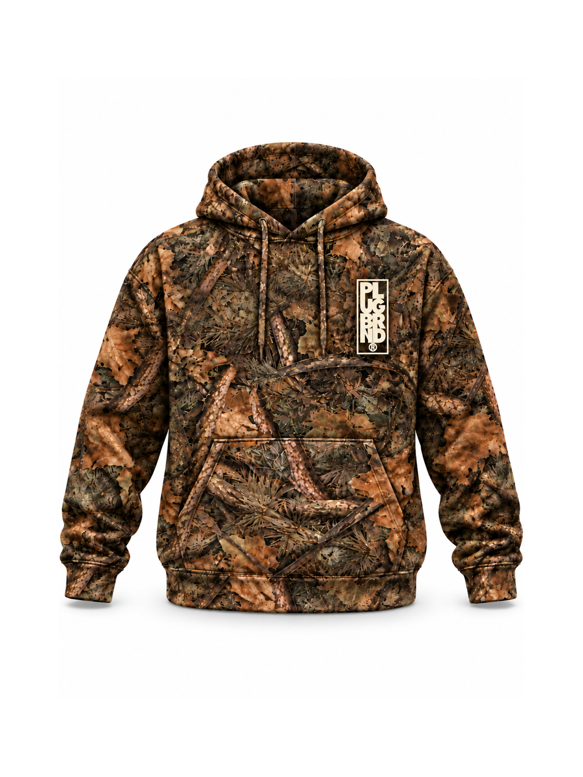PLUGBRND® Forest Camo Hoodie - Cream